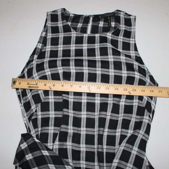 Rag Bone Dress Sz M Black White Sheer Check Sleeveless 100% Cotton Dress - Picture 13 of 16
